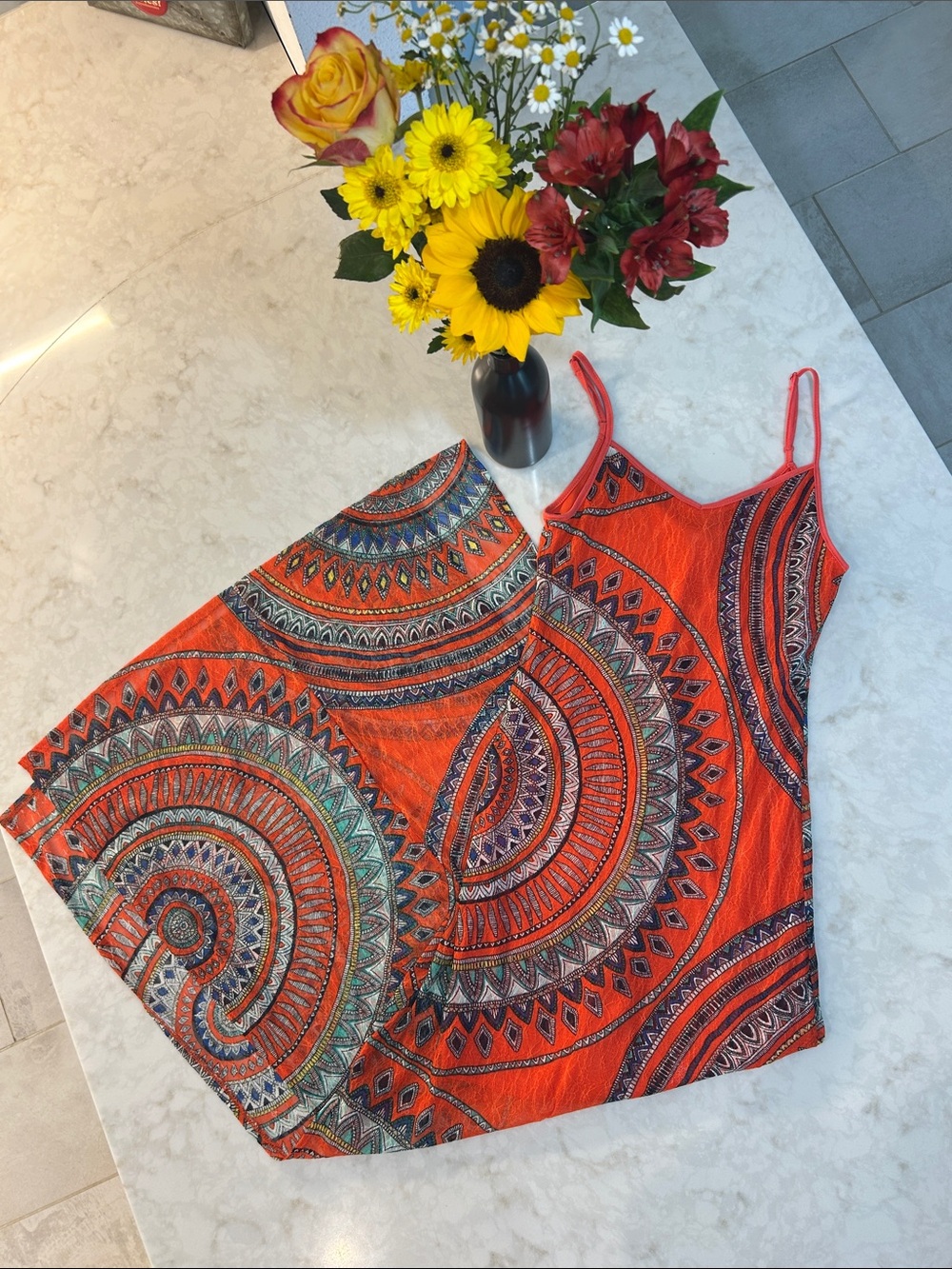 *HOST PICK* NWT Fire Los Angeles -  Orange Geometric Dress